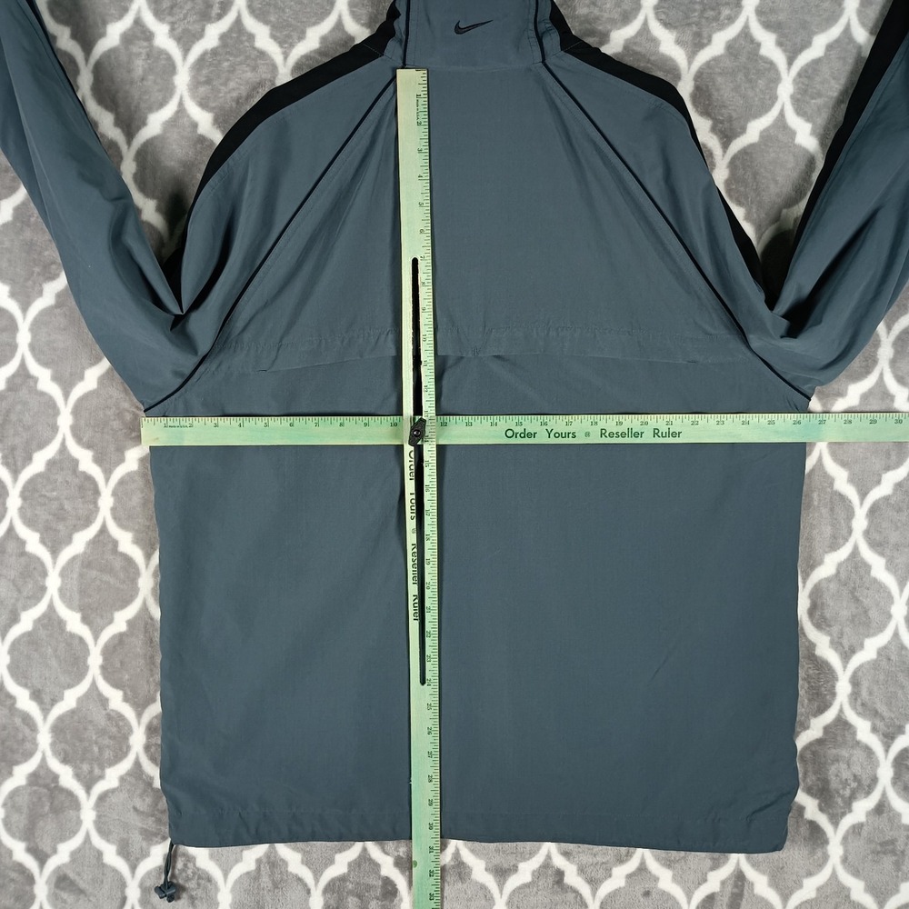 Nike Windbreaker Jacket Men XXL Gray Black Full Zip Running Golf Swoosh - Picture 5 of 8